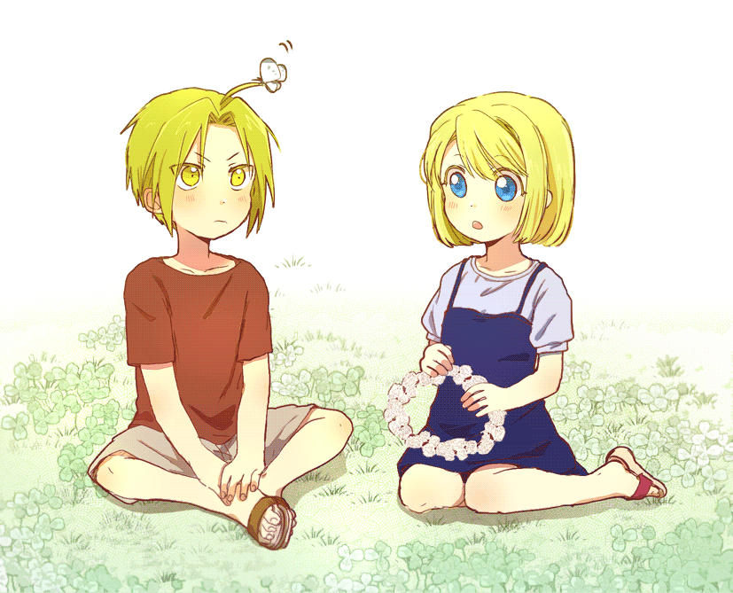 edward elric and winry rockbell (fullmetal alchemist) drawn by tsukuda0310