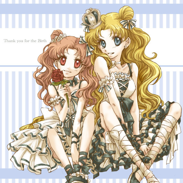 tsukino usagi and chibi usa (bishoujo senshi sailor moon) drawn by sarashina_kau