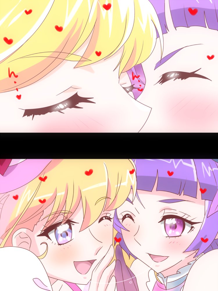 asahina mirai, izayoi liko, cure miracle, and cure magical (precure and 2 more) drawn by karuta_(karuta01)
