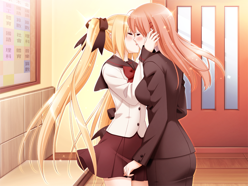 houraisen runa and suminoe takako (sono hanabira ni kuchizuke wo) drawn by kani_biimu