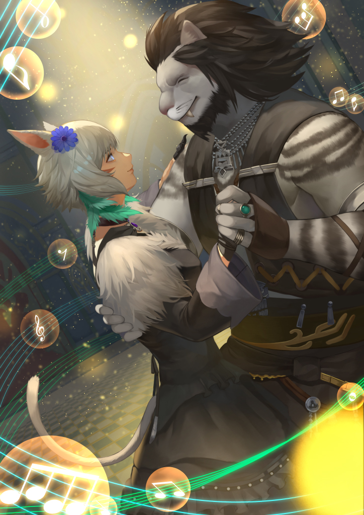 y'shtola rhul and runar (final fantasy and 1 more) drawn by shin716