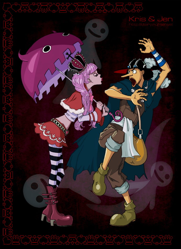 usopp and perona (one piece) drawn by kris&jen