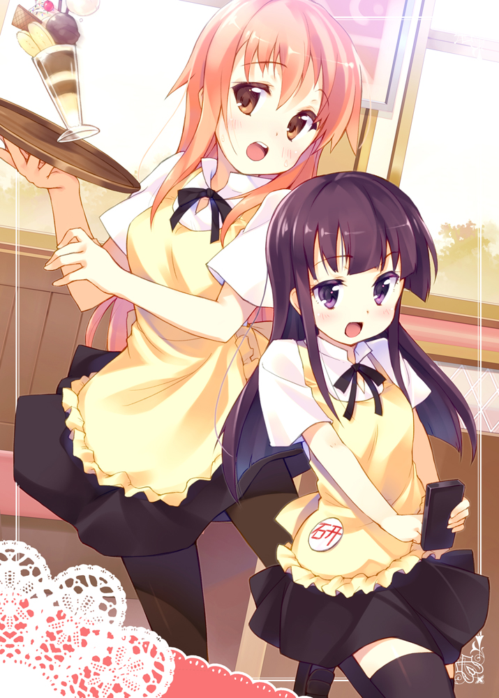 yamada aoi and takanashi kotori (working!!) drawn by minase_shuu
