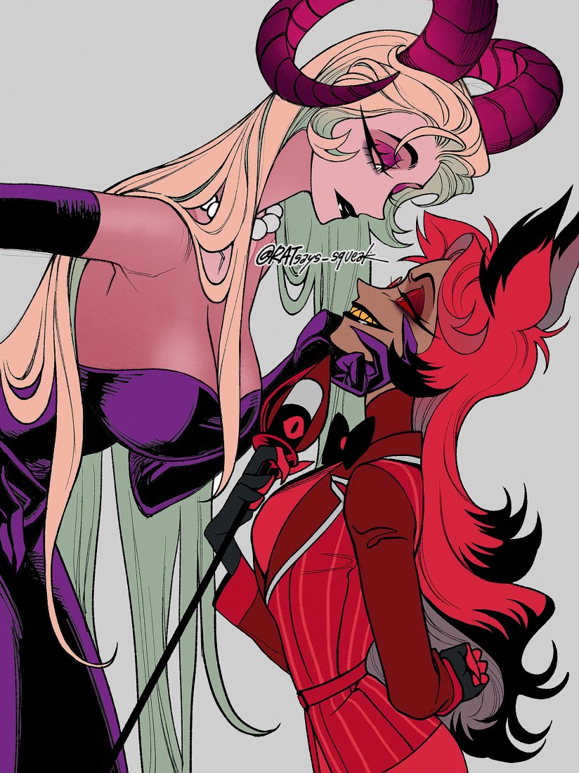 alastor and lilith (hazbin hotel) drawn by ratsays_squeak