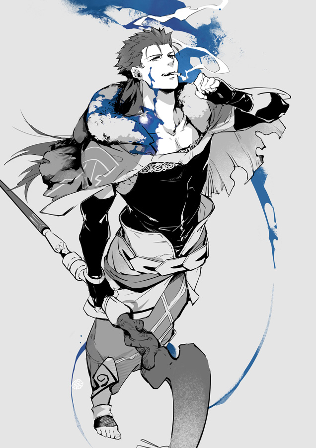 cu chulainn (fate and 1 more) drawn by guttia