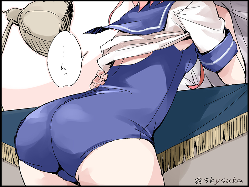 admiral and i-58 (kantai collection) drawn by suka