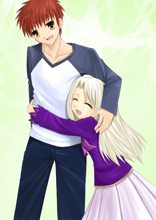 illyasviel von einzbern and emiya shirou (fate and 1 more) drawn by akatsuki3