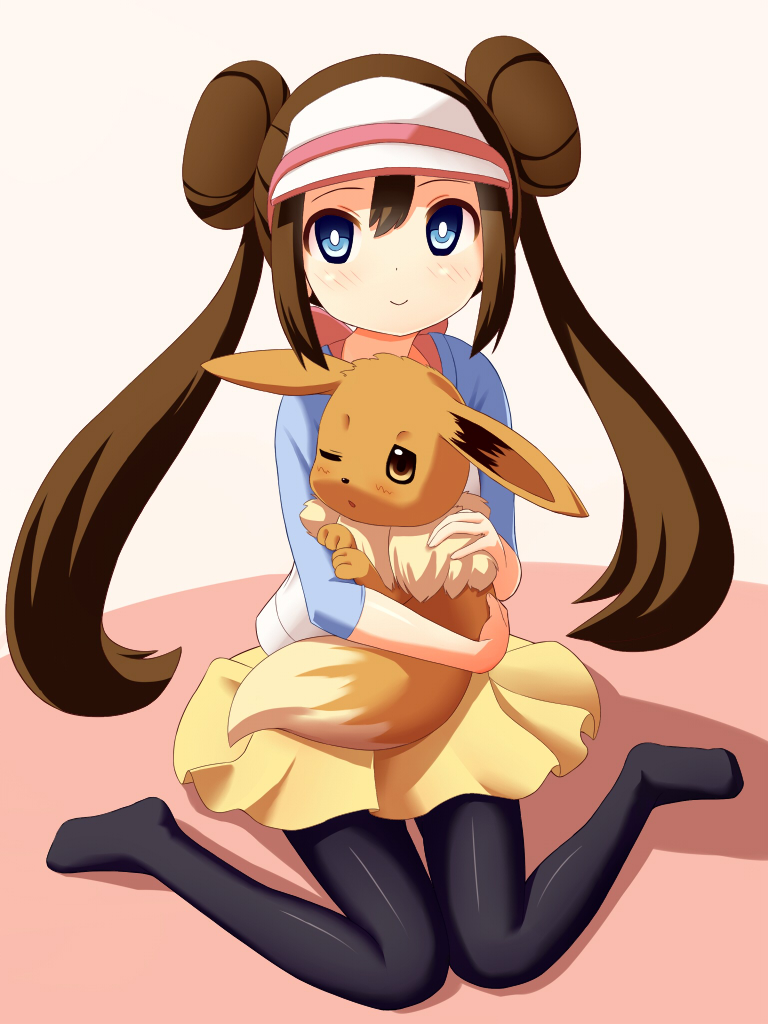 rosa and eevee (pokemon and 1 more) drawn by soraki