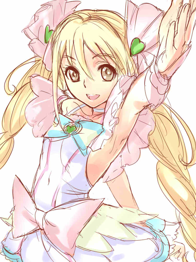 sakagami ayumi and cure echo (precure and 2 more) drawn by dodai_shouji