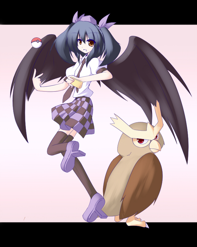 himekaidou hatate and noctowl (touhou and 1 more) drawn by miyo_(miyomiyo01)