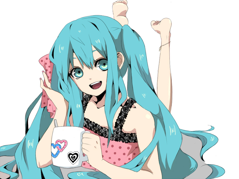 hatsune miku (vocaloid and 1 more) drawn by monka