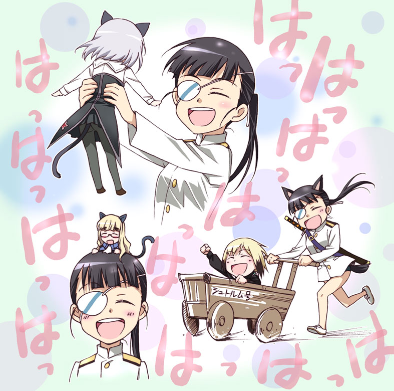 sanya v. litvyak, erica hartmann, perrine h. clostermann, and sakamoto mio (world witches series and 2 more) drawn by agahari
