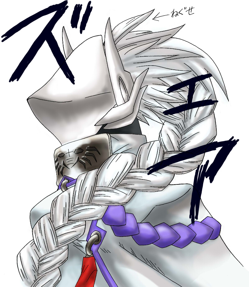 nu-13 and hakumen (blazblue) drawn by akira-kai