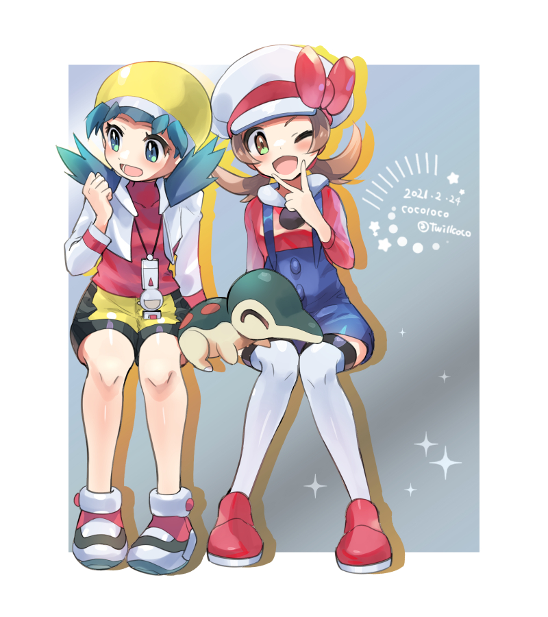 lyra, kris, and cyndaquil (pokemon and 2 more) drawn by cocoloco