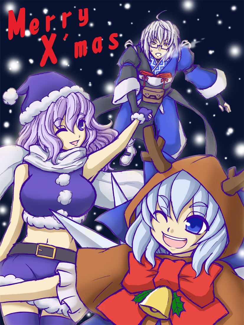cirno, morichika rinnosuke, and letty whiterock (touhou) drawn by shinadume