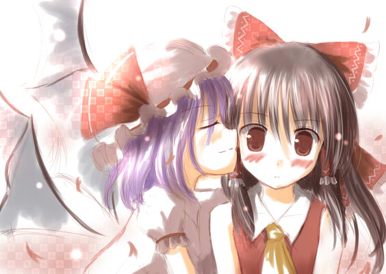 hakurei reimu and remilia scarlet (touhou) drawn by mashayuki