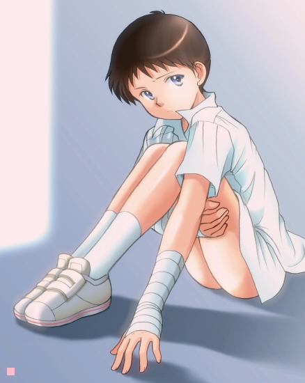 ikari shinji (neon genesis evangelion) drawn by ebi-rom