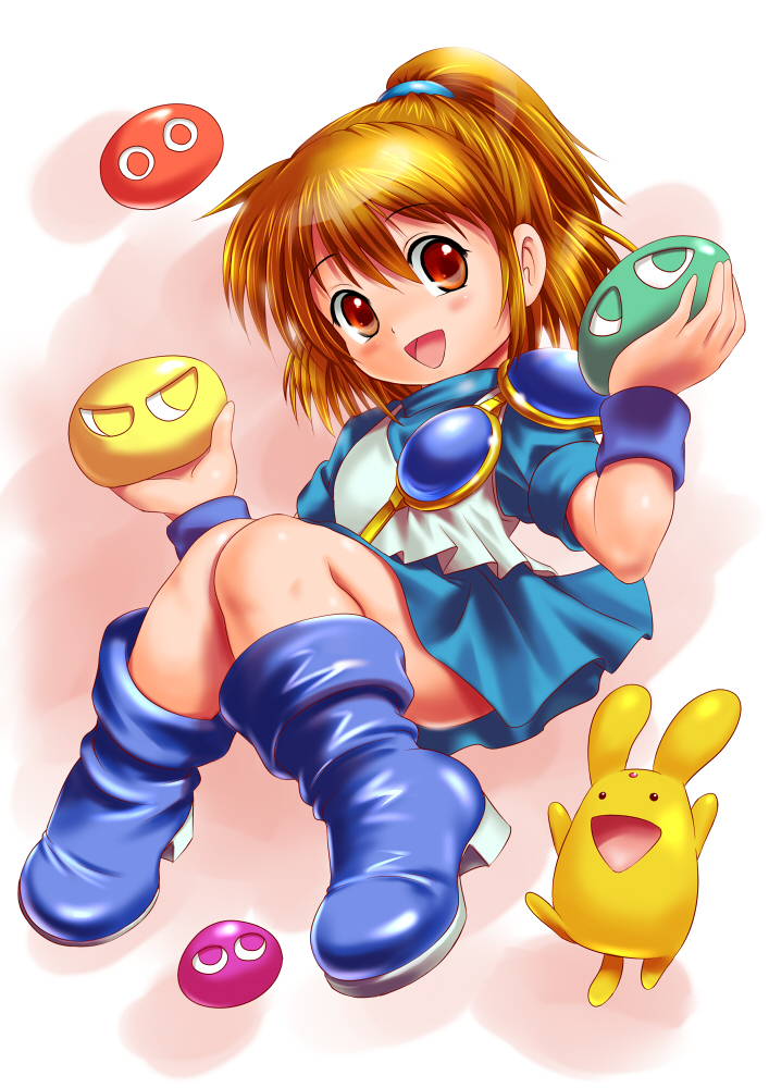 arle nadja, puyo, and carbuncle (puyopuyo and 1 more) drawn by moriichi