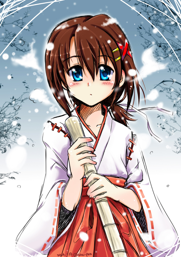yagami hayate (lyrical nanoha and 2 more) drawn by san-pon