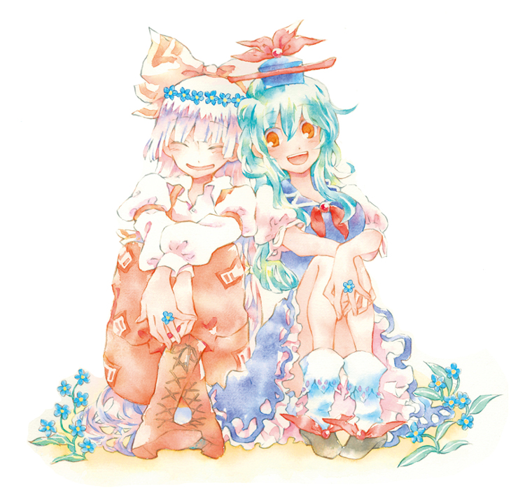 fujiwara no mokou and kamishirasawa keine (touhou) drawn by shinoasa