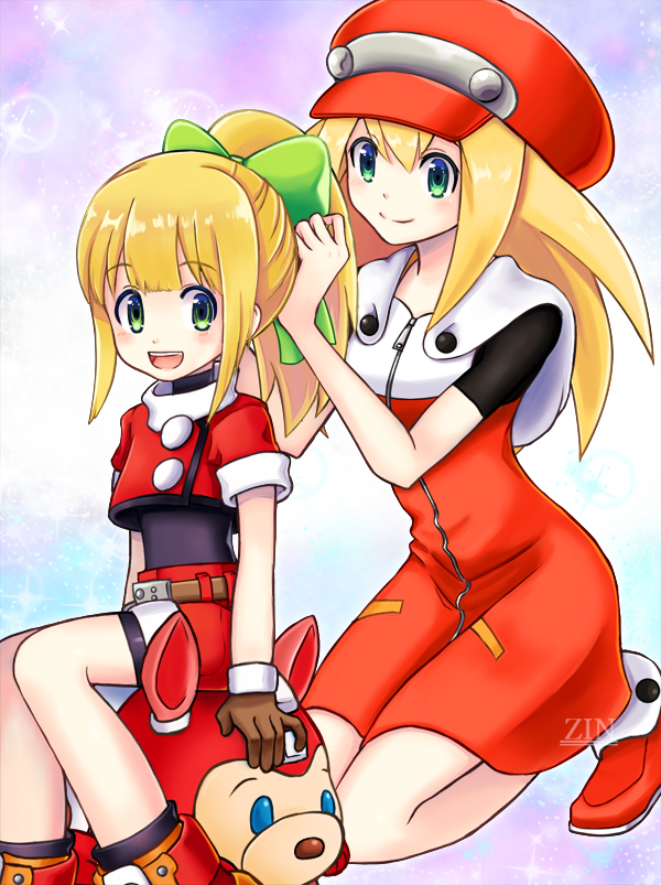 roll, roll caskett, and rush (mega man and 1 more) drawn by zin_(hamizu)