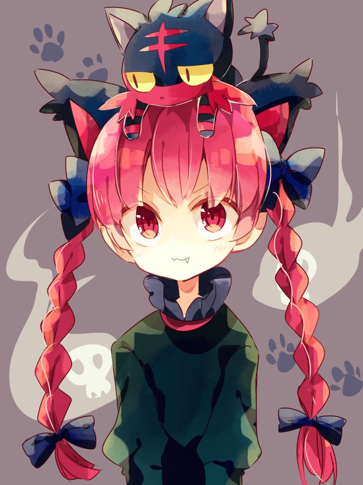 kaenbyou rin and litten (touhou and 2 more) drawn by nikorashi-ka