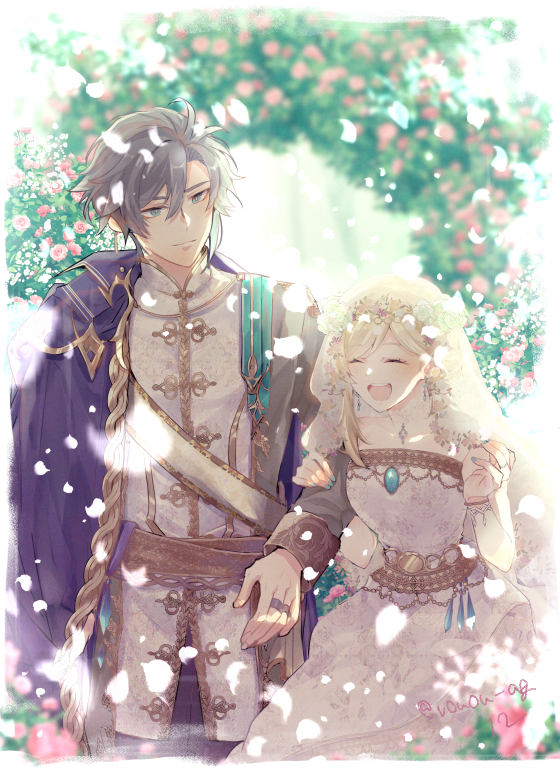lumine and alhaitham (genshin impact) drawn by v0u0v_ag