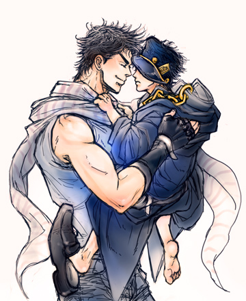 joseph joestar and kujo jotaro (jojo no kimyou na bouken and 2 more) drawn by yugo_nf