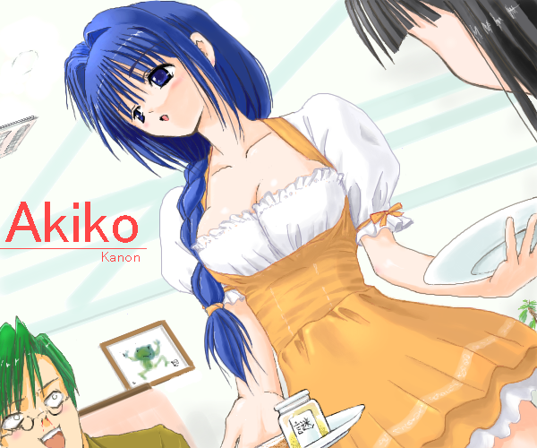 minase akiko, hasebe aya, and kuhonbutsu taishi (kanon and 1 more) drawn by niwatori_kokezou