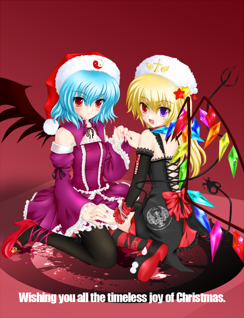 remilia scarlet and flandre scarlet (touhou) drawn by nekokotei