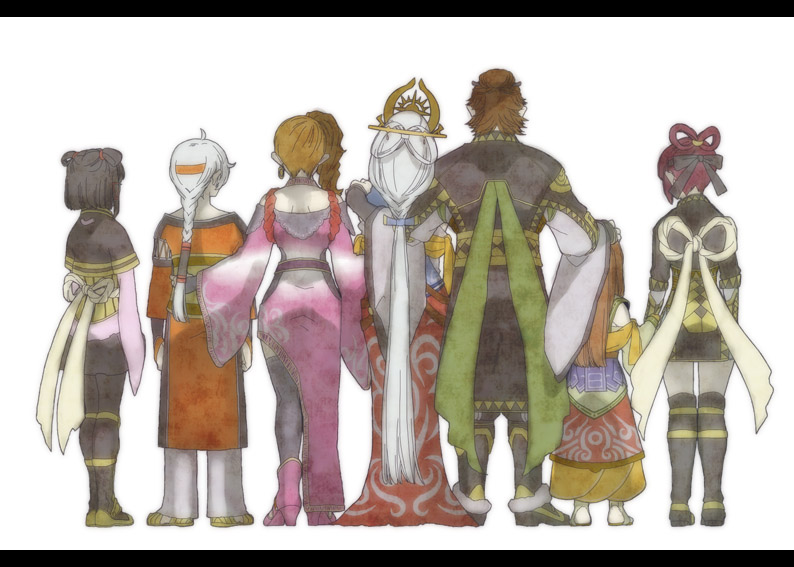 miakis, freyjadour falenas, lyon, lymsleia falenas, sialeeds falenas, and 2 more (gensou suikoden and 1 more) drawn by omohachi_038