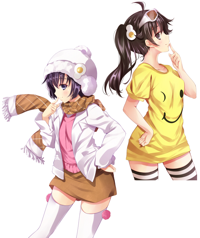araragi karen and araragi tsukihi (monogatari and 1 more) drawn by hayakawa_harui