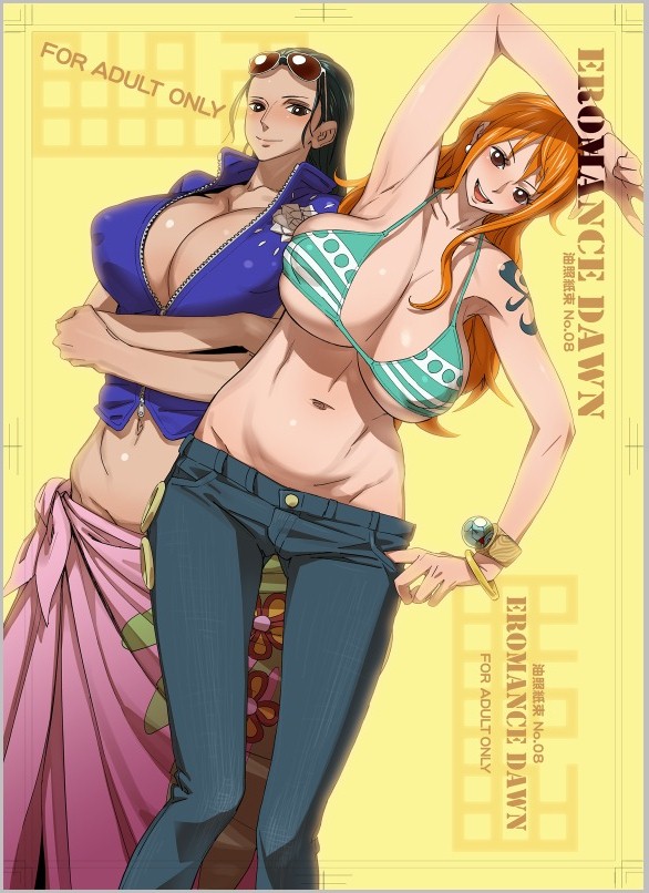 nami and nico robin (one piece) drawn by bobobo