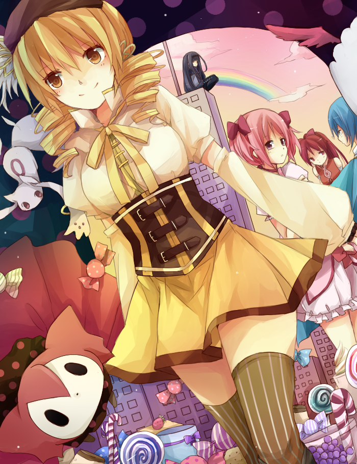 akemi homura, kaname madoka, miki sayaka, sakura kyoko, tomoe mami, and 2 more (mahou shoujo madoka magica) drawn by cranio