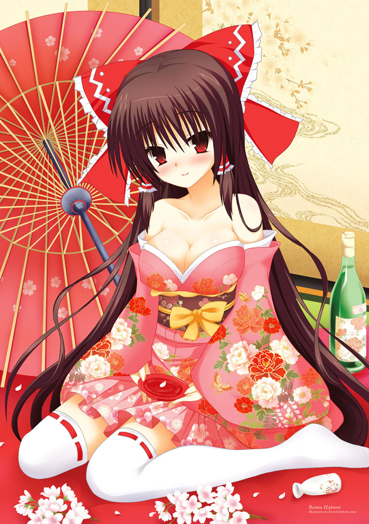 hakurei reimu (touhou) drawn by kom_(1323736)