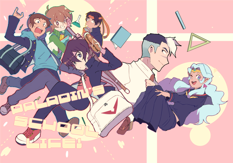 takashi shirogane, keith, pidge gunderson, princess allura, lance, and 1 more (voltron and 1 more) drawn by miyata_(lhr)