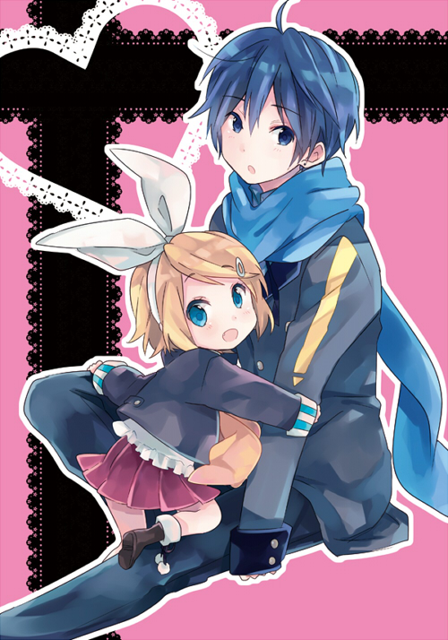 kagamine rin and kaito (vocaloid) drawn by ousaka_nozomi