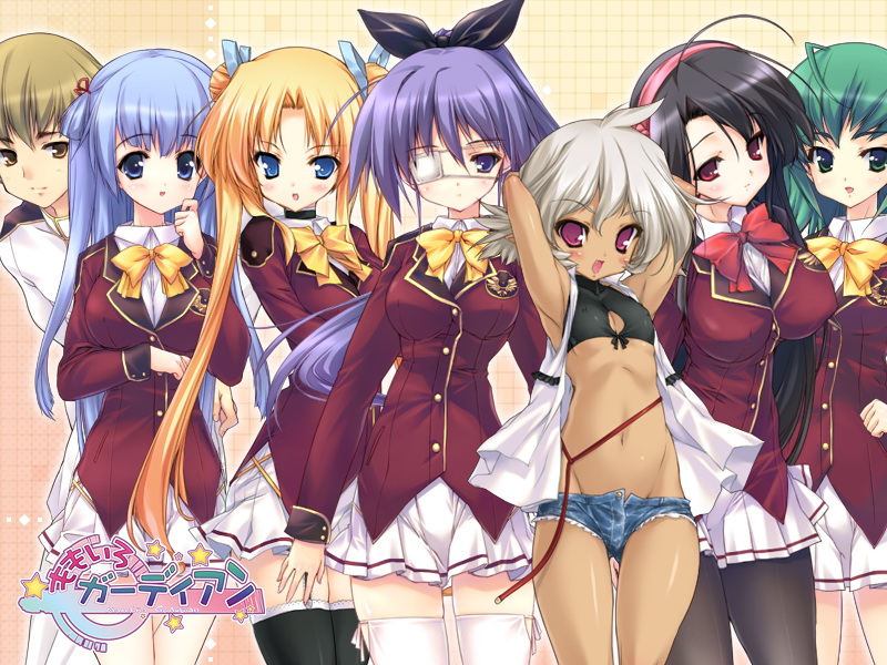 kirisaki kaede, rena fraulain, shiromiya shizuku, shao, sakaki hekina, and 2 more (momoiro guardian) drawn by urotan