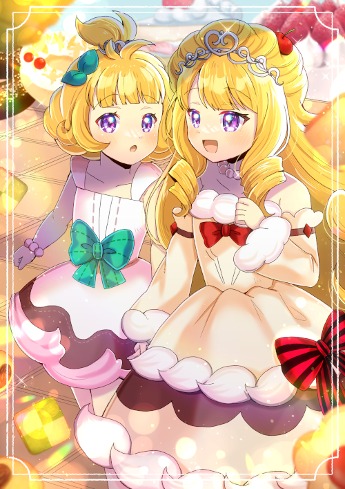 madolche puddingcess and madolche petingcessoeur (yu-gi-oh!) drawn by kou_hiyoyo