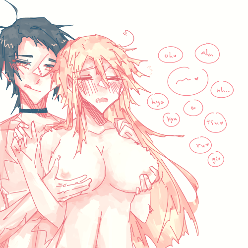 alicein mikuni and kamiya tsurugi (servamp) drawn by zurarueu