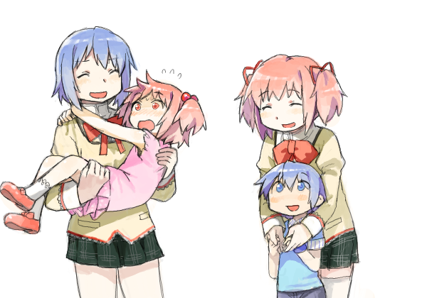 kaname madoka and miki sayaka (mahou shoujo madoka magica and 1 more) drawn by yoplait