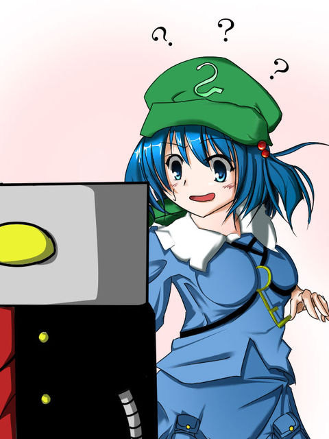 kawashiro nitori and mechazawa shin'ichi (touhou and 1 more) drawn by bloodycross