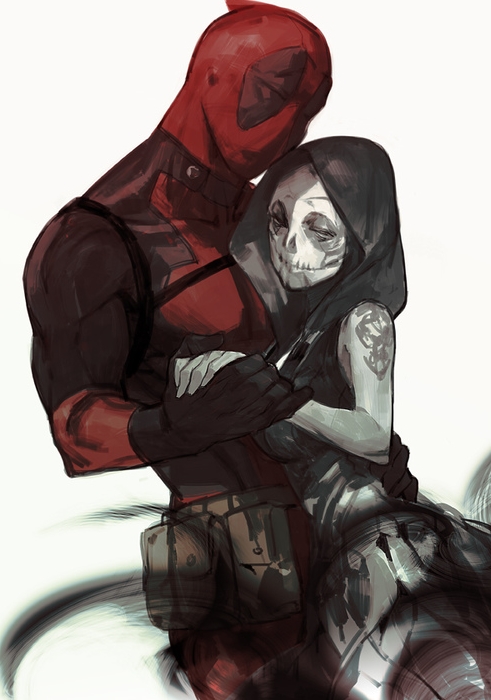 deadpool and death (marvel and 1 more) drawn by shishio_(shishio5431)