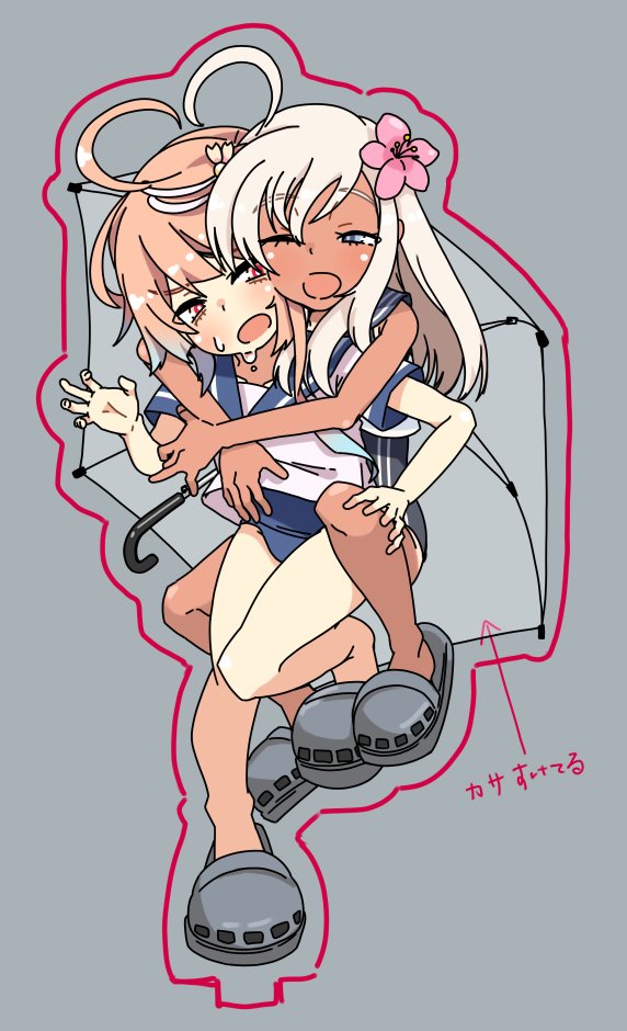 ro-500 and i-58 (kantai collection) drawn by alakoala