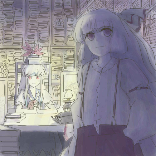 fujiwara no mokou and kamishirasawa keine (touhou) drawn by oisin