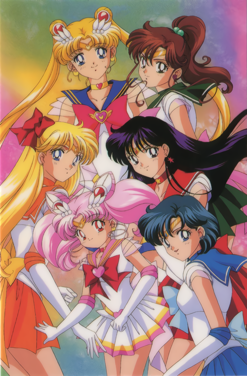 tsukino usagi, sailor moon, mizuno ami, aino minako, hino rei, and 13 more (bishoujo senshi sailor moon and 1 more) drawn by tominaga_mari