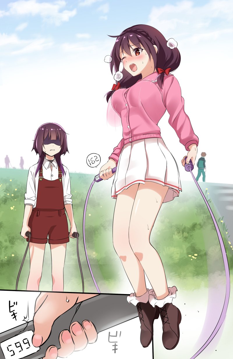 megumin, satou kazuma, and yunyun (kono subarashii sekai ni shukufuku wo!) drawn by taromarun