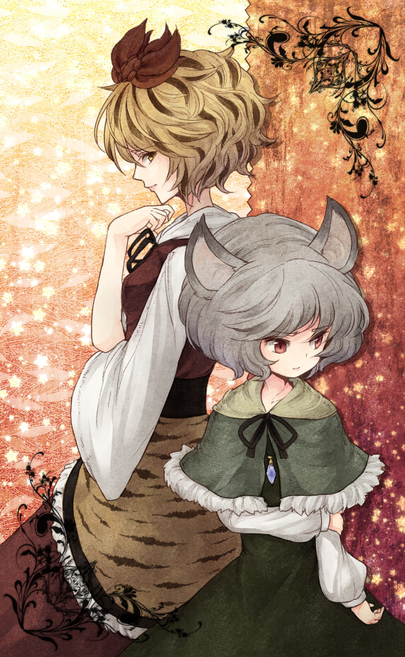 nazrin and toramaru shou (touhou) drawn by urin