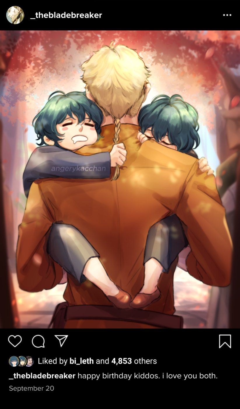 female byleth, male byleth, and jeralt reus eisner (fire emblem and 1 more) drawn by angerykacchan