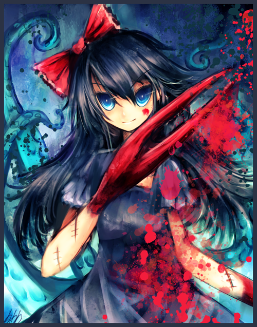the girl with the claws (they bleed pixels) drawn by dot_heit